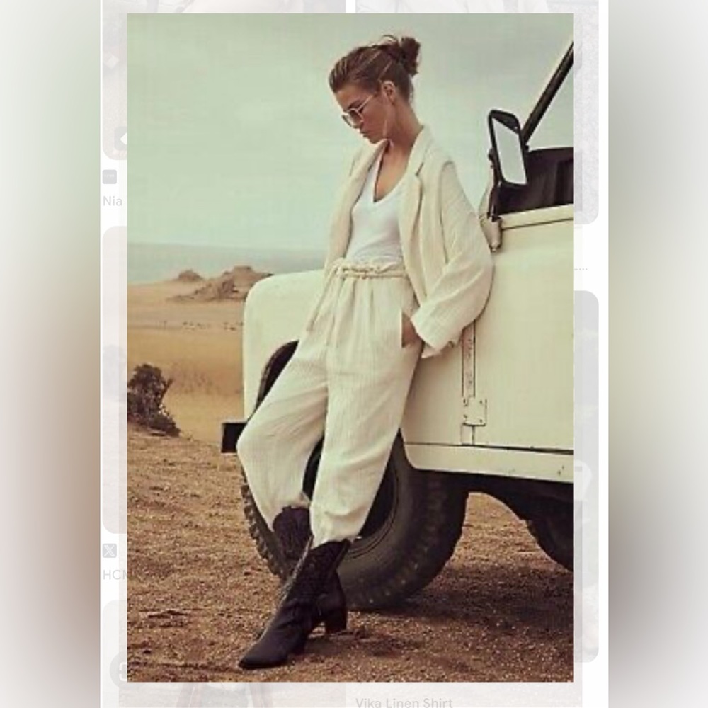 FREE PEOPLE linen ‘Suits You’ by Endless Summer Set / Small NWT 100% cotton